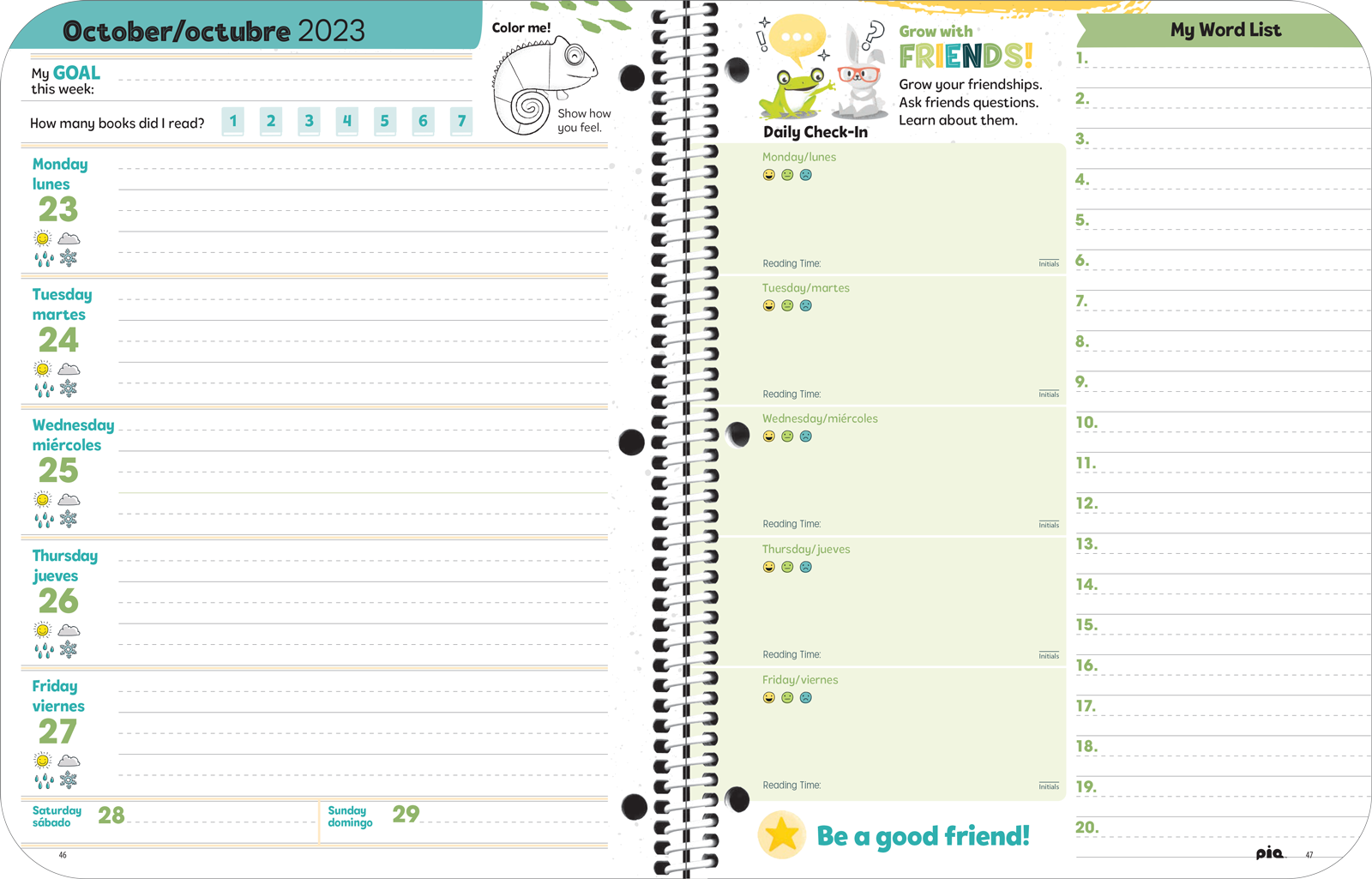 Primary Wellness Planner Spread