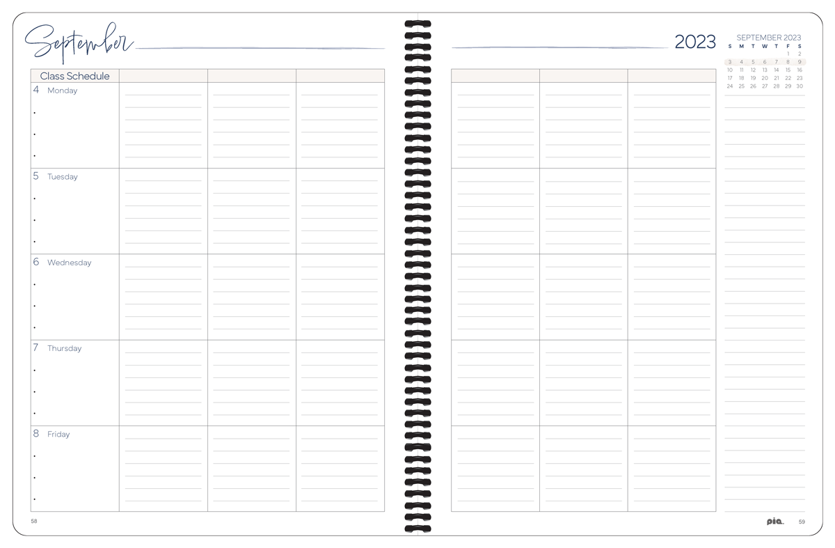 Legacy Teacher Planner Spread